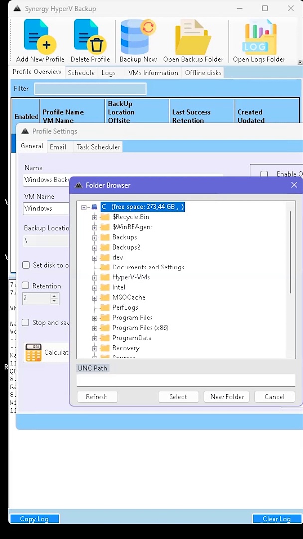 Synergy Hyper-V Backup