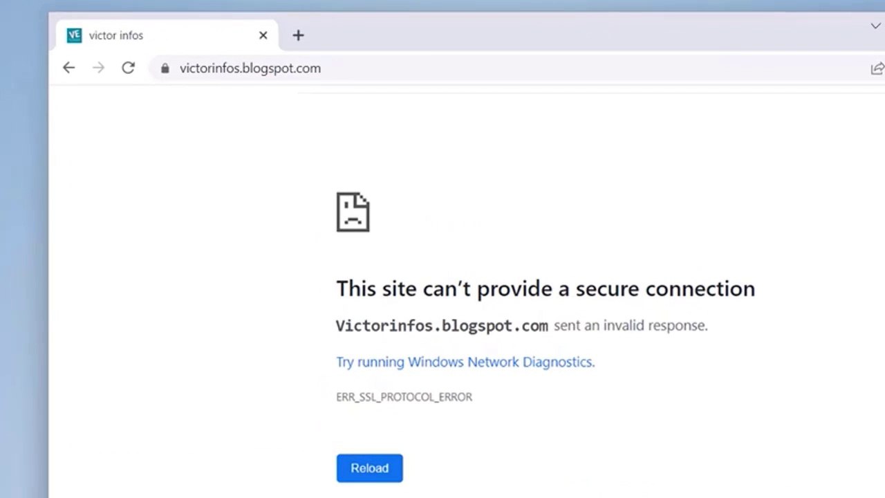 How To Fix This site can't provide a secure connection Try running Windows Network Diagnostics in Google Chrome Browser