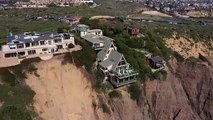 Derrumbe de un acantilado hace tambalear mansiones de California