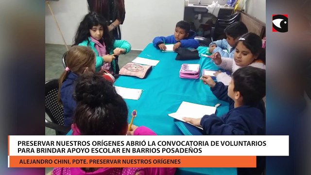 Preservar Nuestros Orígenes convoca a voluntarios para brindar apoyo escolar en distintos barrios de Posadas