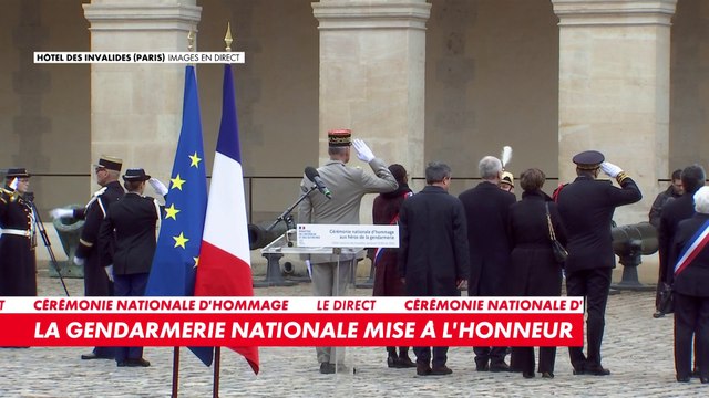 Cérémonie nationale d'hommage aux gendarmes : la Marseillaise retentit à l'Hôtel des Invalides à Paris