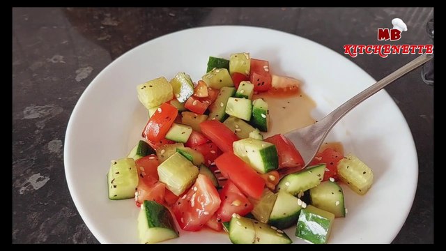 Easy and quick Tomato and cucumber salad! Healthy fitness meals! No need to diet, burn fat overnight