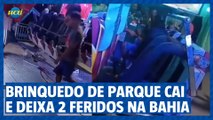 Brinquedo de parque cai e deixa dois feridos na Bahia