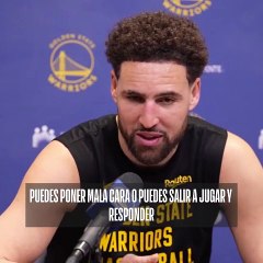 ¡Klay Thompson tras salir en la banca por primera vez desde su temporada como rookie!