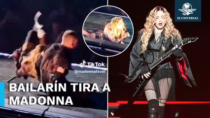 Madonna sufre caída en pleno concierto
