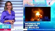 Corralón se incendia en Santiago Tulantepec, Hidalgo
