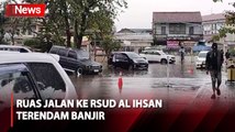 Akibat Hujan Deras, Ruas Jalan ke RSUD Al Ihsan di Baleendah Bandung Terendam Banjir