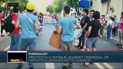 Protests continue against dismissal of opposition lawmaker Kattya Gonzalez
