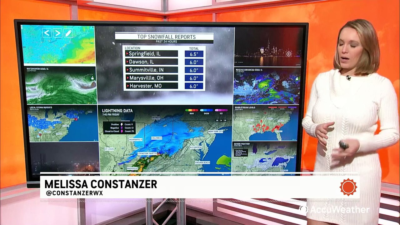 Quick-moving storm brings snow from the Midwest to the Northeast