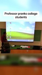 Professor having fun with a shadow in class