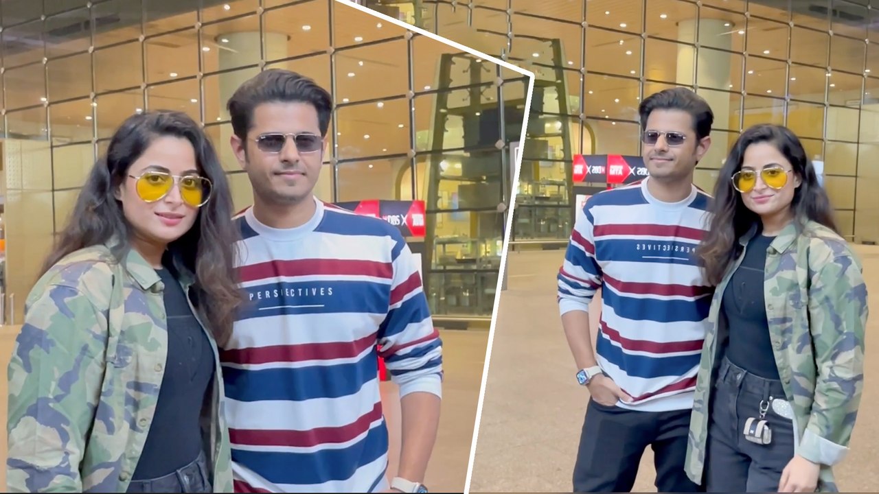 Neil Bhatt और Aishwarya Sharma को मुंबई एअरपोर्ट पर किया गया स्पॉट