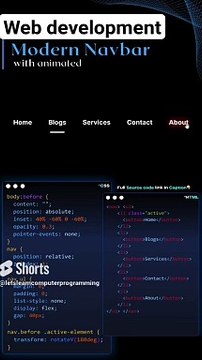 modern navigation bar in HTML css #html #music #webdevelopment #coder #motivation