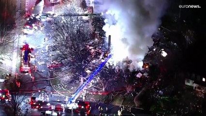 شاهد: انفجار داخل مبنى في ولاية فرجينيا بعد تسرب للغاز