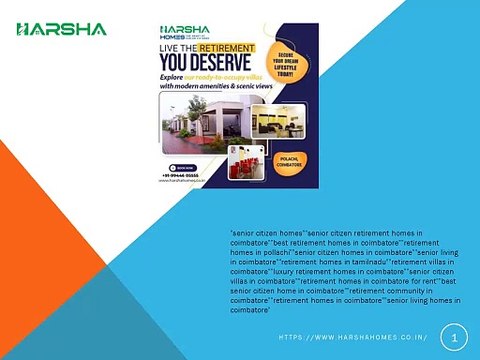 Discover Exclusive Senior Living in Coimbatore: Luxury Retirement Homes-Harsha Homes