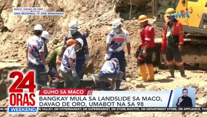 Bangkay mula sa landslide sa Maco, Davao de Oro, umabot na sa 98 | 24 Oras Weekend