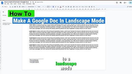 How To Make A Google Doc In Landscape Mode