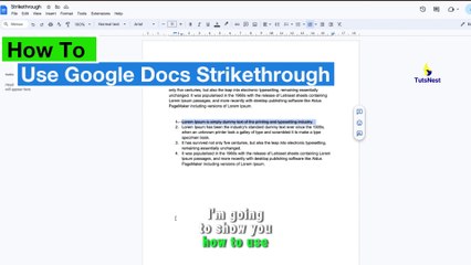 How to use Google Docs Strikethrough