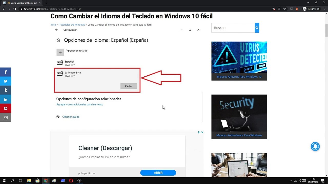 Como CONFIGURAR el TECLADO en WINDOWS 10 【CAMBIAR IDIOMA FÁCIL y RÁPIDO】