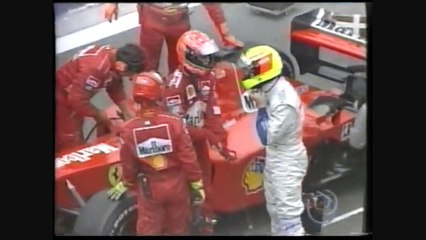 Fórmula 1 2001 - GP da Bélgica - acidente de Luciano Burti, com Cléber Machado (Rede Globo)