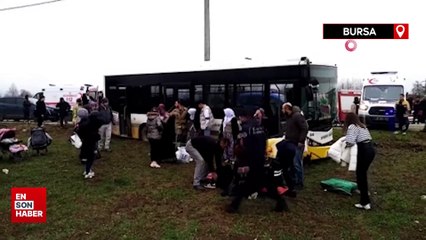 Bursa'da halk otobüsü ile otomobil çarpıştı