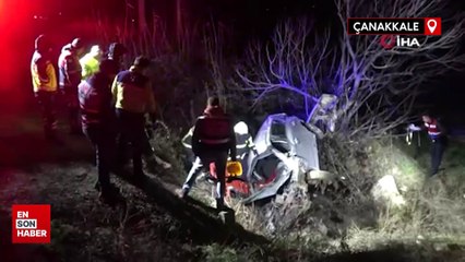 Çanakkale'de şarampole yuvarlanan otomobilin sürücüsü öldü