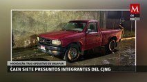 Detienen a 7 presuntos miembros del CJNG en Uruapan, Michoacán