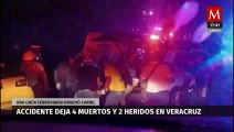 Accidente en Veracruz deja 4 muertos y 2 heridos tras choque de una grúa