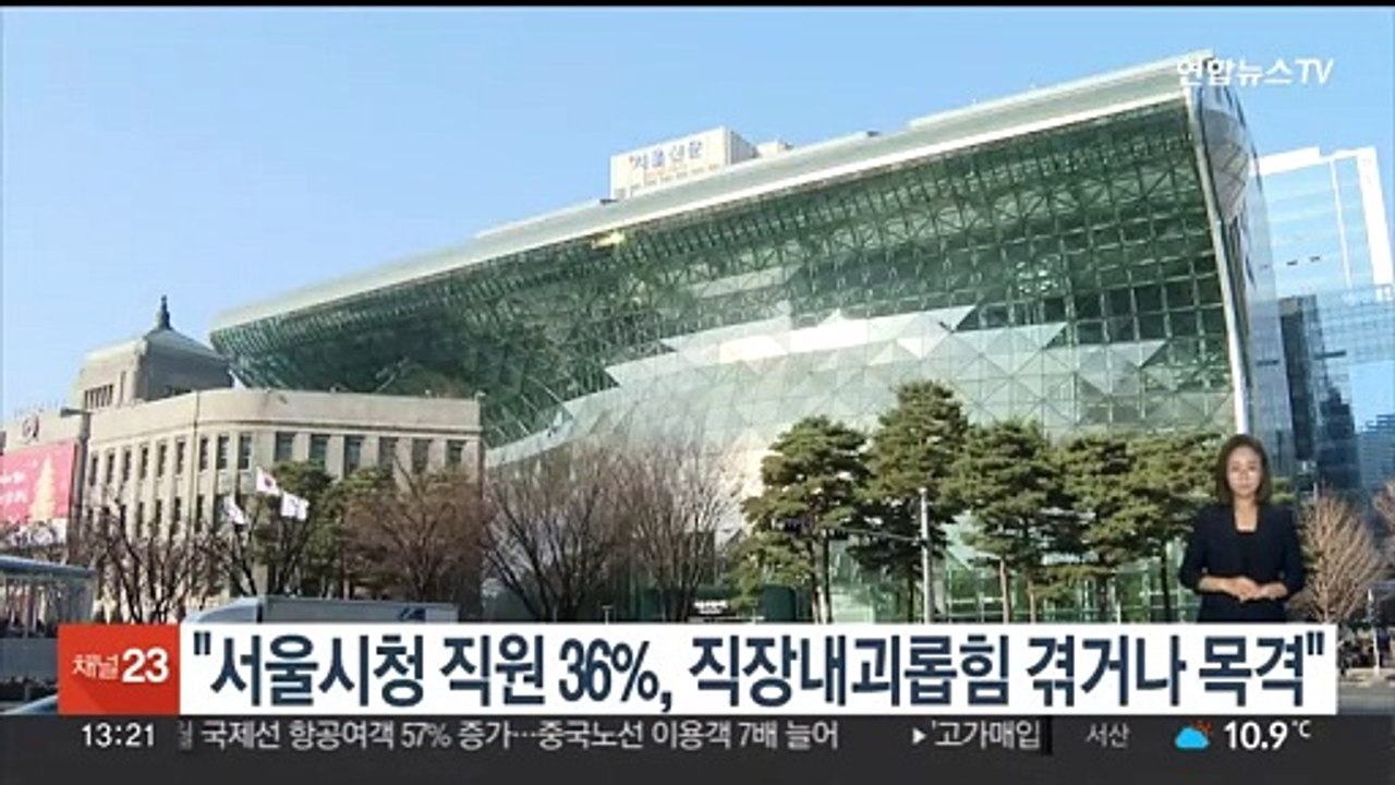 "서울시청 직원 36%, 직장내괴롭힘 겪거나 목격"