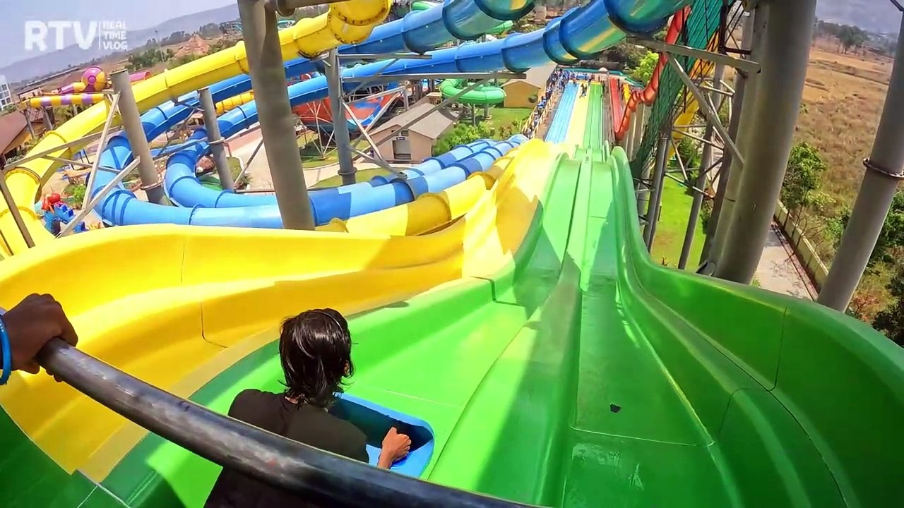 Sky Fall & 90 Degree Water Slides at Wet N Joy Water Park - Lonavala