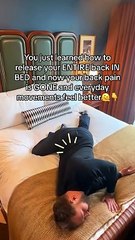 Release your ENTIRE back IN BED! FOLLOW to relax your body! #backpain #stretching #viral #trending