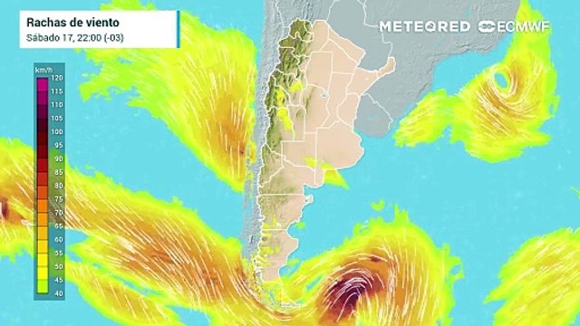 Intensidad de las ráfagas de viento de la Tormenta Tropical Akará
