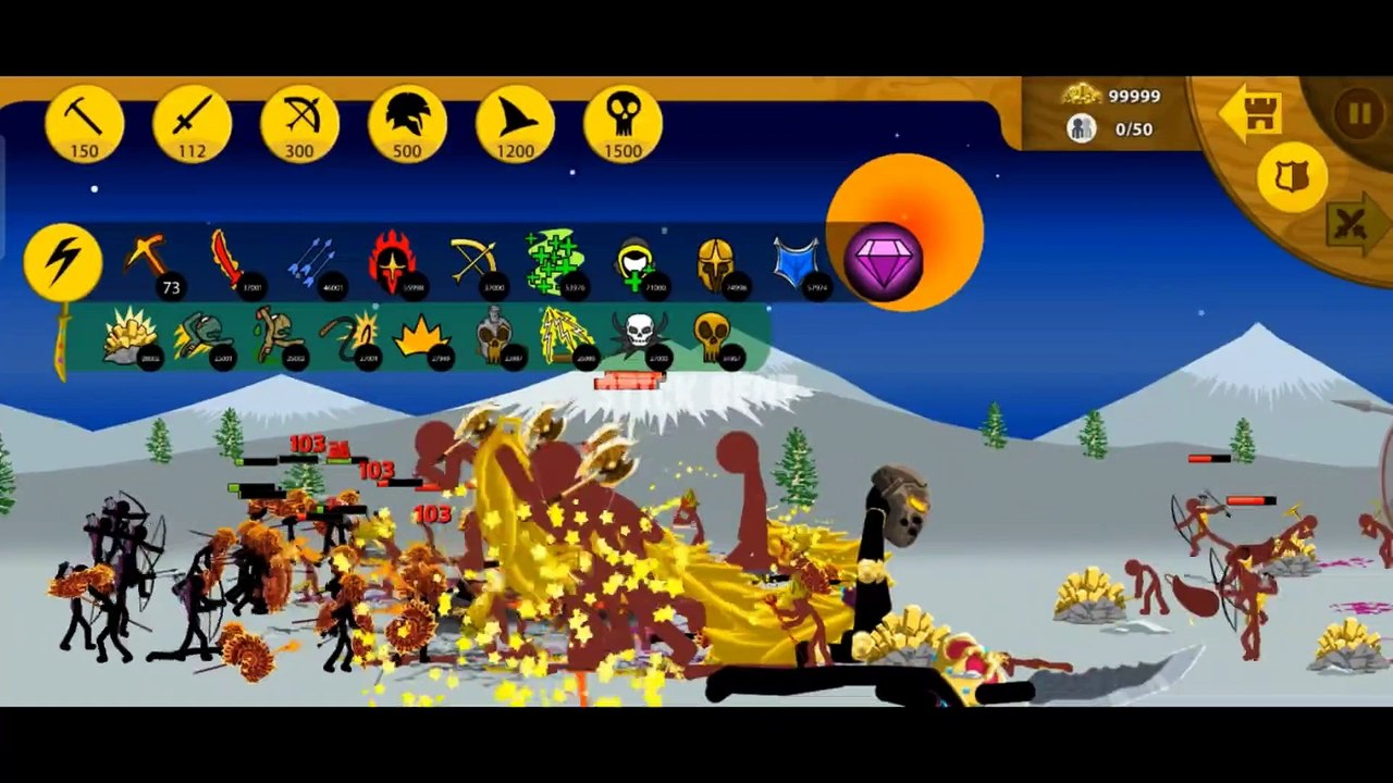 X888888 KYTCHU GOLDEN ARMY VS FINAL BOSS HEAD MINER GIANT CHAIN | STICK WAR LEGACY | STICK BENT