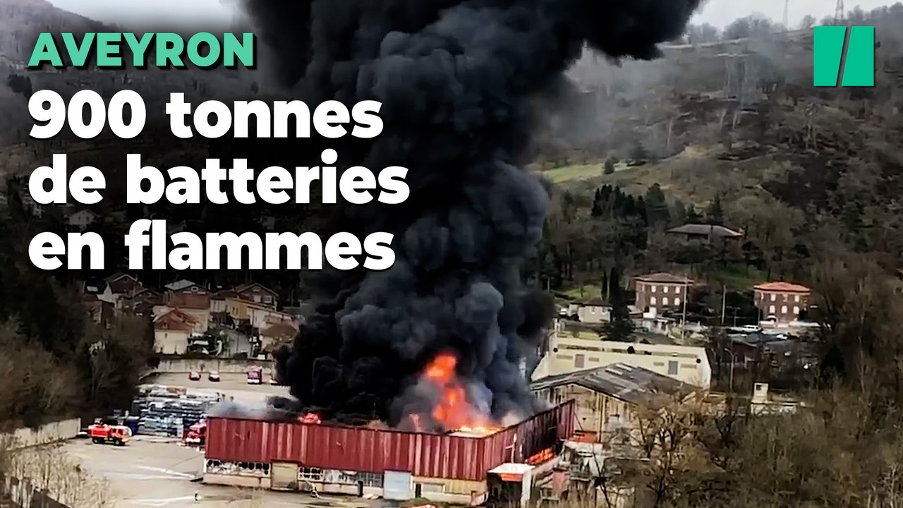 900 tonnes de batteries au lithium brûlées dans l’incendie d’un entrepôt en Aveyron