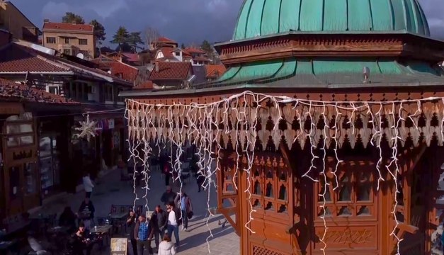 Osmanlı mirası Sebil çeşmesi havadan görüntülendi