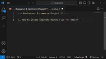 How to Create Separate Routes File for Admin | Restaurant E-commerce Project in Laravel #7