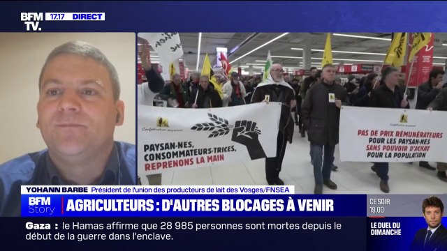 Yohann Barbe (FNSEA): On va continuer à mettre la pression au gouvernement toute la semaine, pour avoir de réelles annonces lors du Salon de l'agriculture
