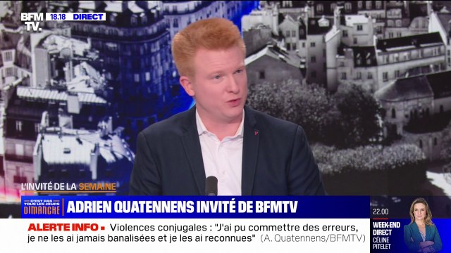 Violences conjugales: Le premier conseil qu'on m'a donné était de ne pas reconnaître, et je n'ai pas respecté ce conseil , affirme Adrien Quatennens (LFI)