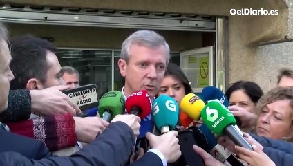 Alfonso Rueda, presidente de la Xunta y candidato del PP, acude a votar