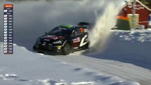 WRC Sweden 2024 Power Stage Evans Hit Snowbank