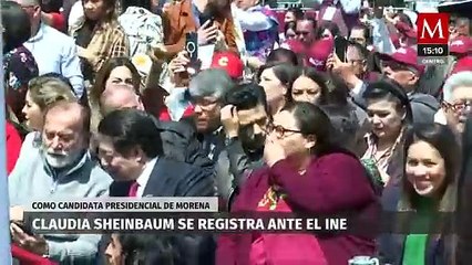 Video herunterladen: Claudia Sheinbaum se registra como candidata presidencial ante el INE