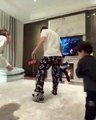 The Messi boys are having fun at home