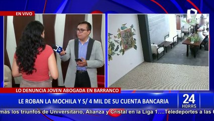 Joven denuncia que le robaron su mochila y 4 mil soles de su cuenta bancaria en exclusiva cafetería en Barranco.