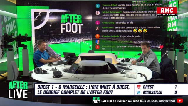 Brest 1-0 Marseille : L'OM muet face aux nouveaux dauphins de L1, le débrief complet de l'After foot