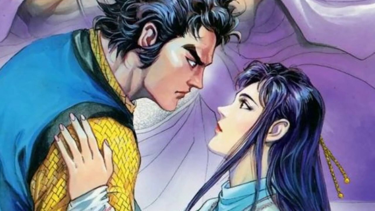 The Return of Condor Heroes  神鵰俠侶 黃玉郎 香港動漫  Hong Kong Comic Manga Anime  Yang Guo found Xiaolongnü clinging to him as if her bones were melting  楊過發現小龍女骨骼融化一般，依偎在他身上