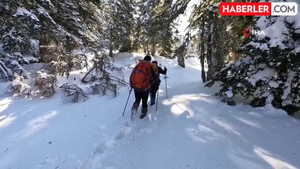Uludağ'ın ayak basılmayan karla kaplı yayları dron ile görüntülendi