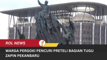 Viral, Warga Pergoki Pencuri Preteli Bagian Tugu Zapin Pekanbaru