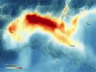 Allarme Pm10 il Lombardia:?il video choc del ?respiro? dello smog visto dal satellite