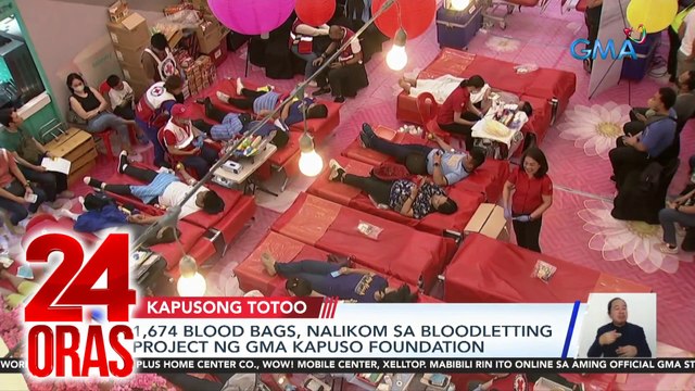 1,674 blood bags, nalikom sa bloodletting project ng GMA Kapuso Foundation | 24 Oras