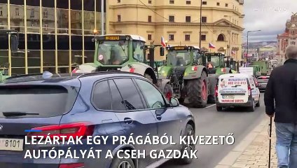 Lezárták az egyik Prágából kivezető autópályát a cseh gazdák