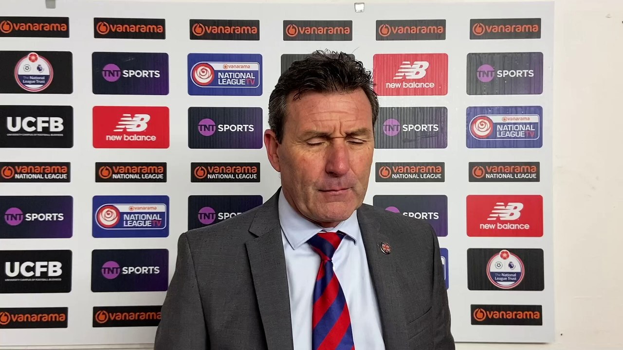 Aldershot Town manager Tommy Widdrington post-Altrincham